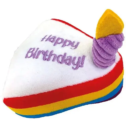 Іграшка для собак Croci Pet’s party шматок торту з днем народження Party Cake плюшева 12.5х11.5х11 см