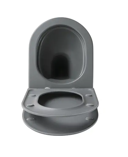 Унитаз подвесной Mixxus Premium Topper-0303-R gray 495x370x350 мм Rimless MP6657, Графит - фото 5