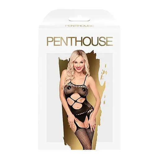 Бодістокінг з вирізом на животику Penthouse - Hot Nightfall Black S/M/L - фото 3