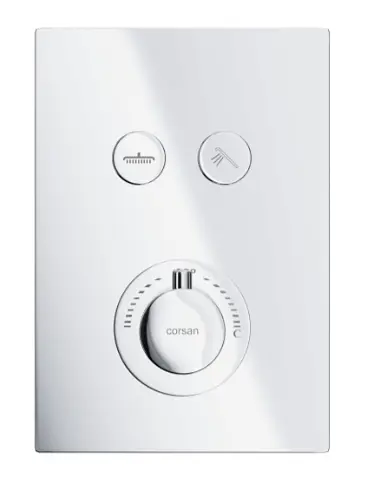 Душова система прихованого монтажу Corsan CMZ069TCH хром + BOX з термостатом 647014, Хром - фото 2