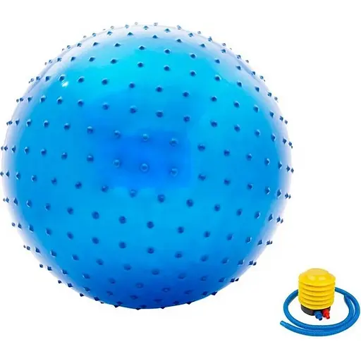 Мяч для фитнеса (фитбол) массажный "HMS" NE-MAS-65-B синий 65 см