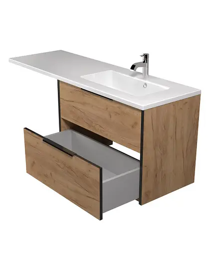 Тумба Мойдодир Line Craft 80-A Adam 140 R підвісна з крилом над пральною машиною - фото 3