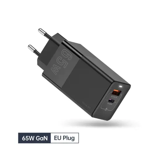 Мережевий адаптер живлення - ЗП Kuulaa 65W GaN KL-CD20 2 виходи USB + Type-C чорний - фото 3
