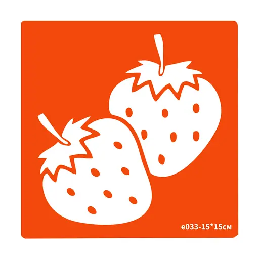 Трафарет для био-тату Клубника Fresh Tattoo e033-15*15см, размер 15х15см - фото 1