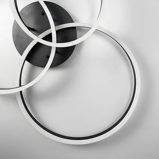 LED люстра в чорному кольорі на 3 кільця | Line F | Арт. A8008/3 BK - фото 6