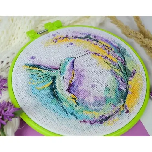 Набір для вишивання хрестиком "Кольоровий вихор" Abris Art AHM-073 з п'яльцем - фото 2