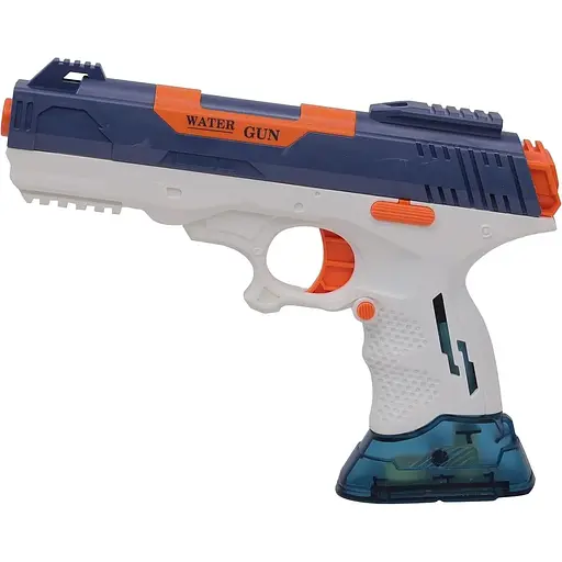 Дитячий водяний пістолет Zippy, пускова установка для водяного пістолета Agua Shoot Electric 21 см зі шлангом - синій та білий - фото 2
