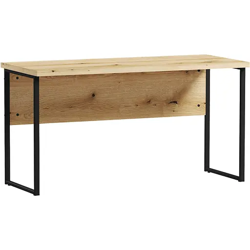 Стіл прямий лофт з екраном ОП-162 Orange-Line 1400х600х750 Чорний/Дуб Евок прибережний