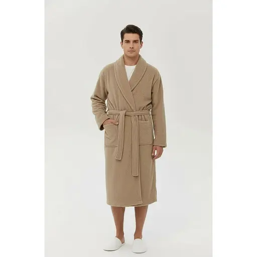 Халат махровый Lotus Home Basic New Line 2XL бежевый (svt-2000022348034) - фото 5