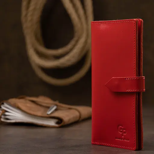 Женский кожаный портмоне Grande Pelle 9х18х1 см acs0018773 - фото 6