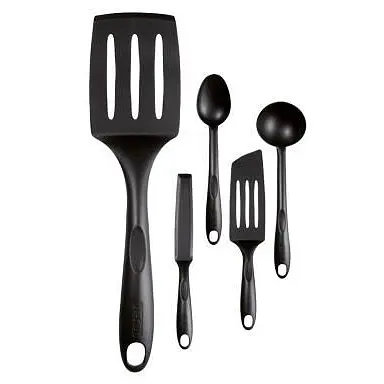 Набір кухонного приладдя (кутова лопатка, млинцева лопатка, ложка, довга лопатка, ополоник) Tefal Кухонний набір Bienvenue (K001A504) - фото 1