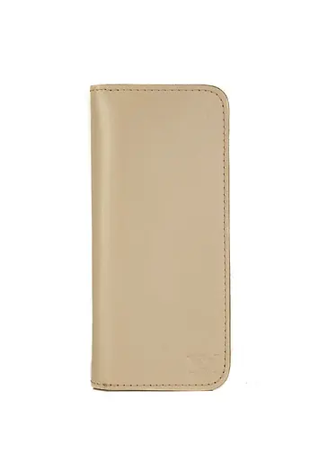 Кожаный портмоне Middle бежевый - фото 2