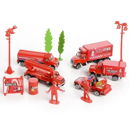 Игровой набор Пожарные со знаками, техникой и фигурками IM301