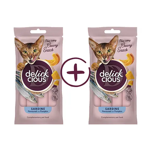 Ласощі для котів Delickcious сардина, гарбуз (1+1) 120 г