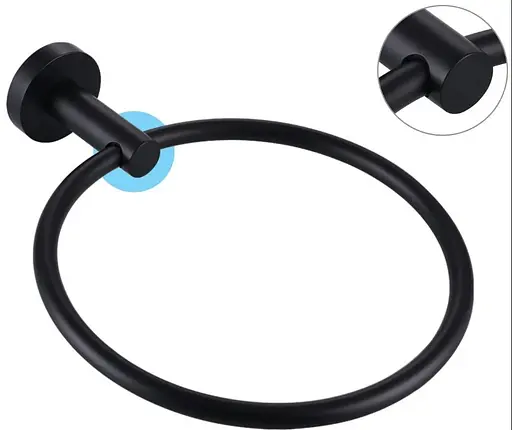 Тримач для рушника кільце Rea 332915A Mist 05 black REA-06904 Чорний матовий - фото 3