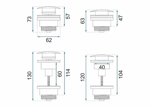Сифон для раковини Rea nickel brushed універсальний + click-clack REA-A4400, Никель - фото 6