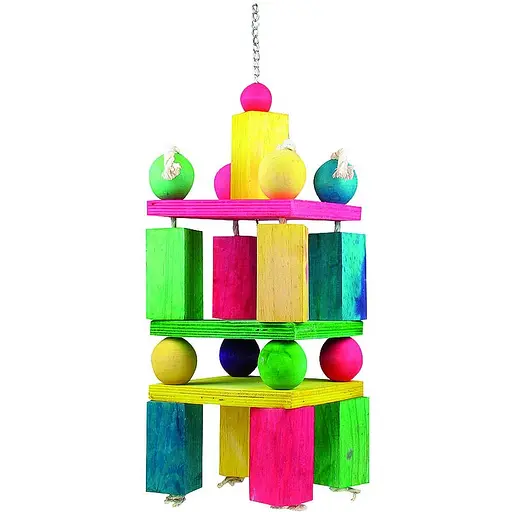 Іграшка для птахів TatraPet Dodo дерев'яна підвіска 43 см кольорова