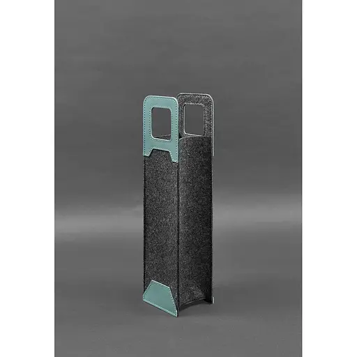 Чехол для вина BlankNote Краст 1.0 из фетра с кожаными вставками бирюзовый  - фото 4