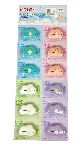 Ніж канцелярський міні, 9 мм, Хмаринка, 12 шт.