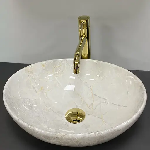 Умивальник VBI Parma light stone glossy накладний VBI-011026, Мармур - фото 3