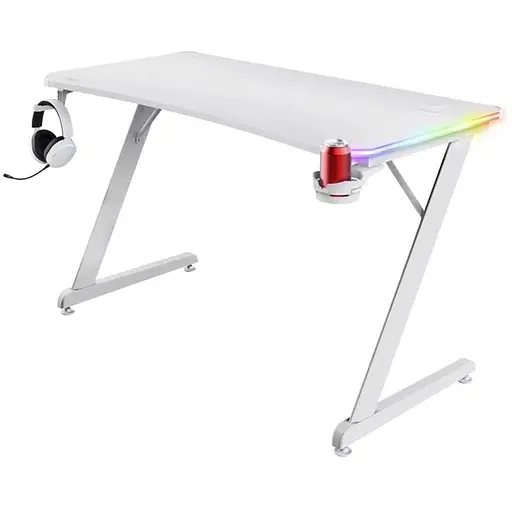 Trust Стіл GXT 709W LUMINUS, (120х74см), RGB, білий