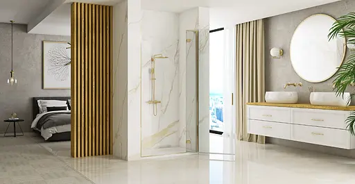 Душевые двери Rea Hugo 80 brushed gold REA-K8410 - фото 3