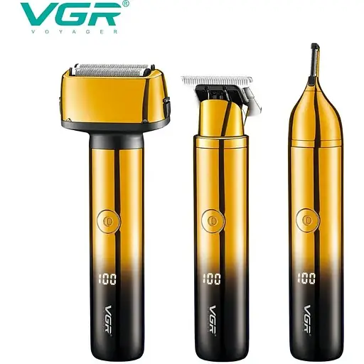 Бритва-тример VGR V-367 3 в 1 для стрижки волосся та бороди - фото 2