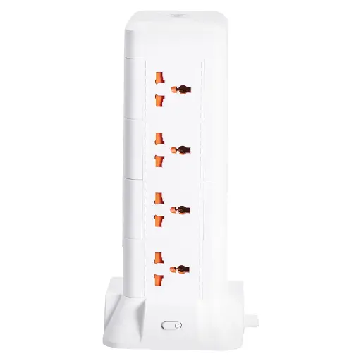 Сетевой фильтр-удлинитель Yiwu HP-5-9MF TOWER B24 2,8 м 12 розеток 3USB + 1PD LED-лампа белый  - фото 4