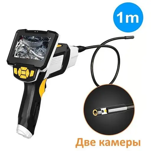 Эндоскоп для автомобиля Inskam 112-10 Dual технический с 2-мя камерами 8 мм, с 4.3'' экраном, Full HD запись, кабель 1 метр - фото 3