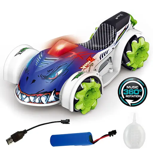 Машина-монстр на радіокеруванні, акумулятор, дрифт, музика, світло, дим, 31x15x17.5 см, 2288-21 - фото 2