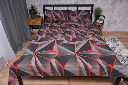 Комплект постільної білизни Moon&Star Бязь Gold Люкс Geometry King Size 220x240 наволочки 4х70х70 - фото 3