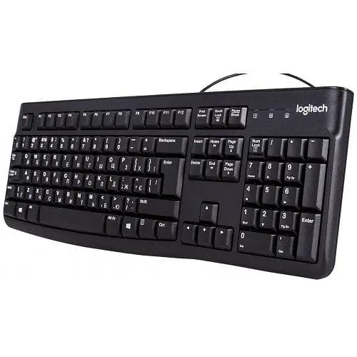 Клавиатура проводная LOGITECH K120 украинская раскладка черная 920-002643 - фото 1