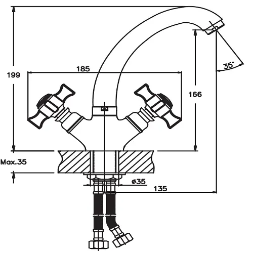 Змішувач для умивальника Haiba ZEON 272 HB0432 - фото 2