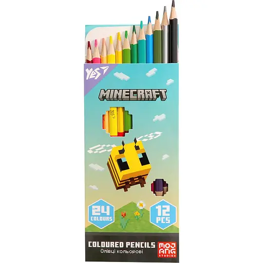 Олівці кольорові Yes Minecraft Spring 12 шт. 24 кольорів (290775) - фото 3