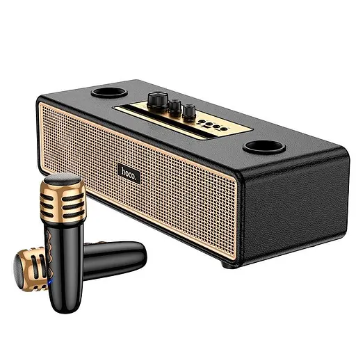 Акустика караоке Hoco BS63 Graceful wireless dual-mic BT5.4 беспроводная с 2 микрофонами - фото 4