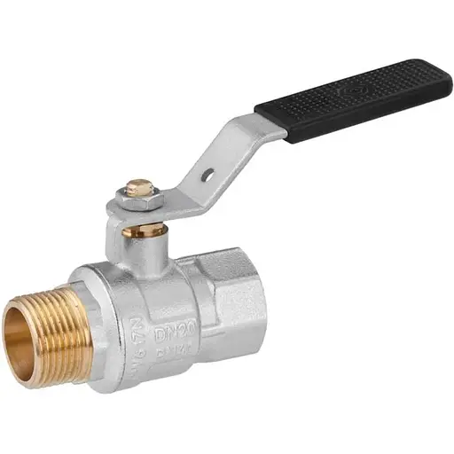 Кран кульовий Kroner 3/4" ВЗ PN40 ручка, нікельований (CV033217) - фото 1