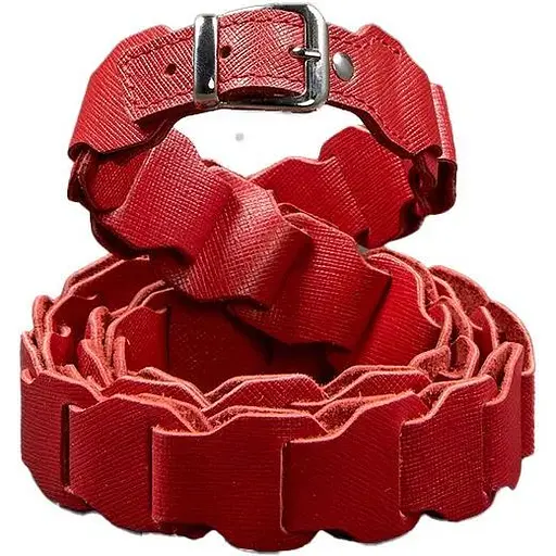 Женский кожаный бохо-ремень BlankNot Saffiano 90 см красный  - фото 1