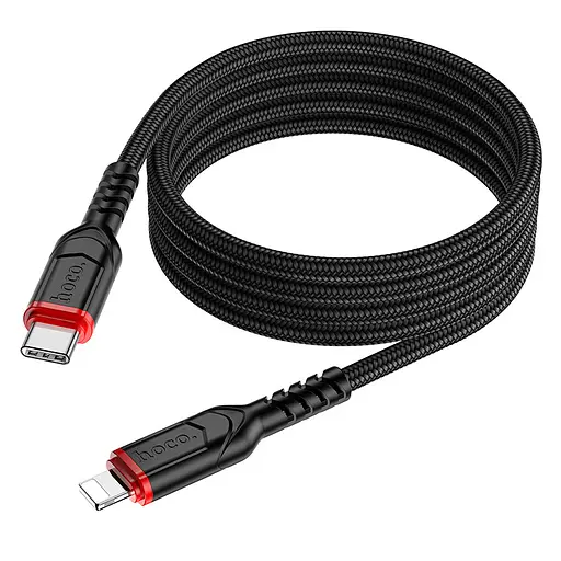 Кабель Hoco X59 Victory PD charging data cable iP(L=1 м) чорний - фото 3