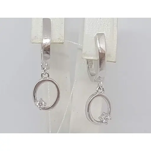 Срібні сережки Срібний рай з фианитом. 1112 094498 - фото 4