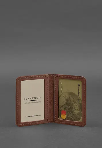 Кожаная обложка для ID-паспорта и водительского заседания 4.0 Карбон светло-коричневый Crazy Horse - фото 3