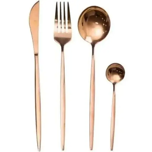 Набор столовых приборов Yiwu HP-20-44 нержавеющая сталь 24 предмета на 6 персон Бронзовый - фото 1