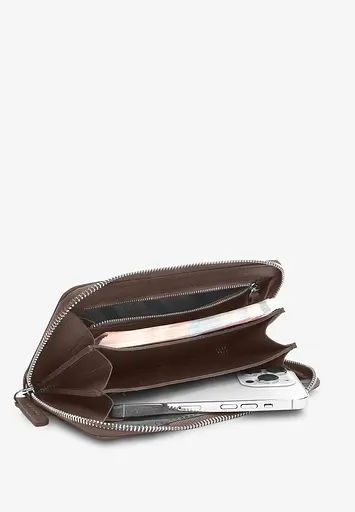 Кожаный портмоне на молнии Monik темно-бежевый - фото 3