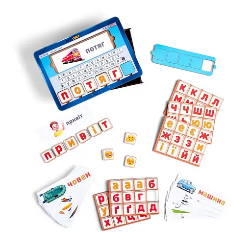 Планшет для хлопчиків "Збери слово за картинкою" Ubumblebees (ПСД198-УКР) PSD198-UKR українською мовою - фото 1