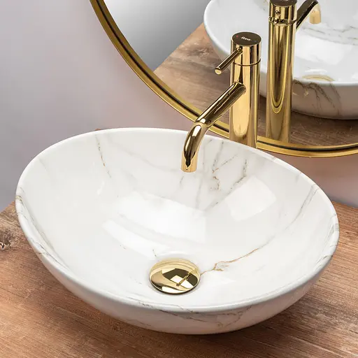 Умивальник Rea Sofia aiax marmur накладний REA-U6597, Білий - фото 3