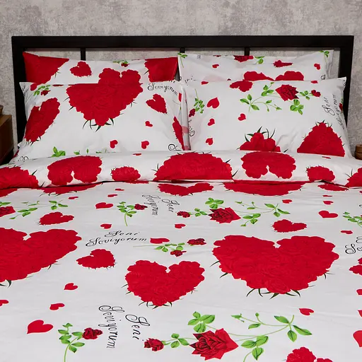 Комплект постільної білизни Moon&Star Бязь Gold Люкс Scarlet Romance двоспальні 175х210 наволочки 4х50х70 - фото 3