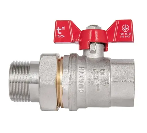 Кран кульовий Thermo Alliance "Американка" Standart 1" ВЗ прямий, PN40, метелик SD220W25 - фото 2