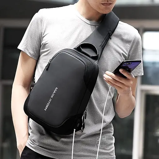 Рюкзак Mark Ryden с одной лямкой MR7056 с отделением для планшета 9.7 Черный - фото 6