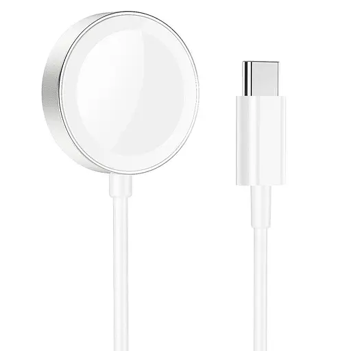 Зарядка Qi HOCO Wireless charger Type-C для iWatch CW39C usb-c вихід для 1-7/SE Series біла - фото 3