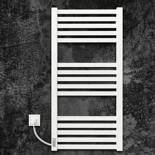 Электрический полотенцесушитель Kosser Герда 1000x500 EL тайм. белый ДГ03ELW, Белый матовый, Левое - фото 2