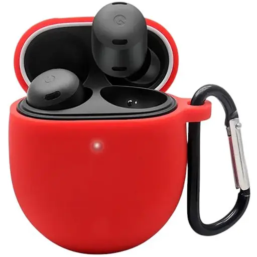 Чохол-накладка DK Silicone Candy Friendly з карабіном для Google Pixel Buds Pro (red)